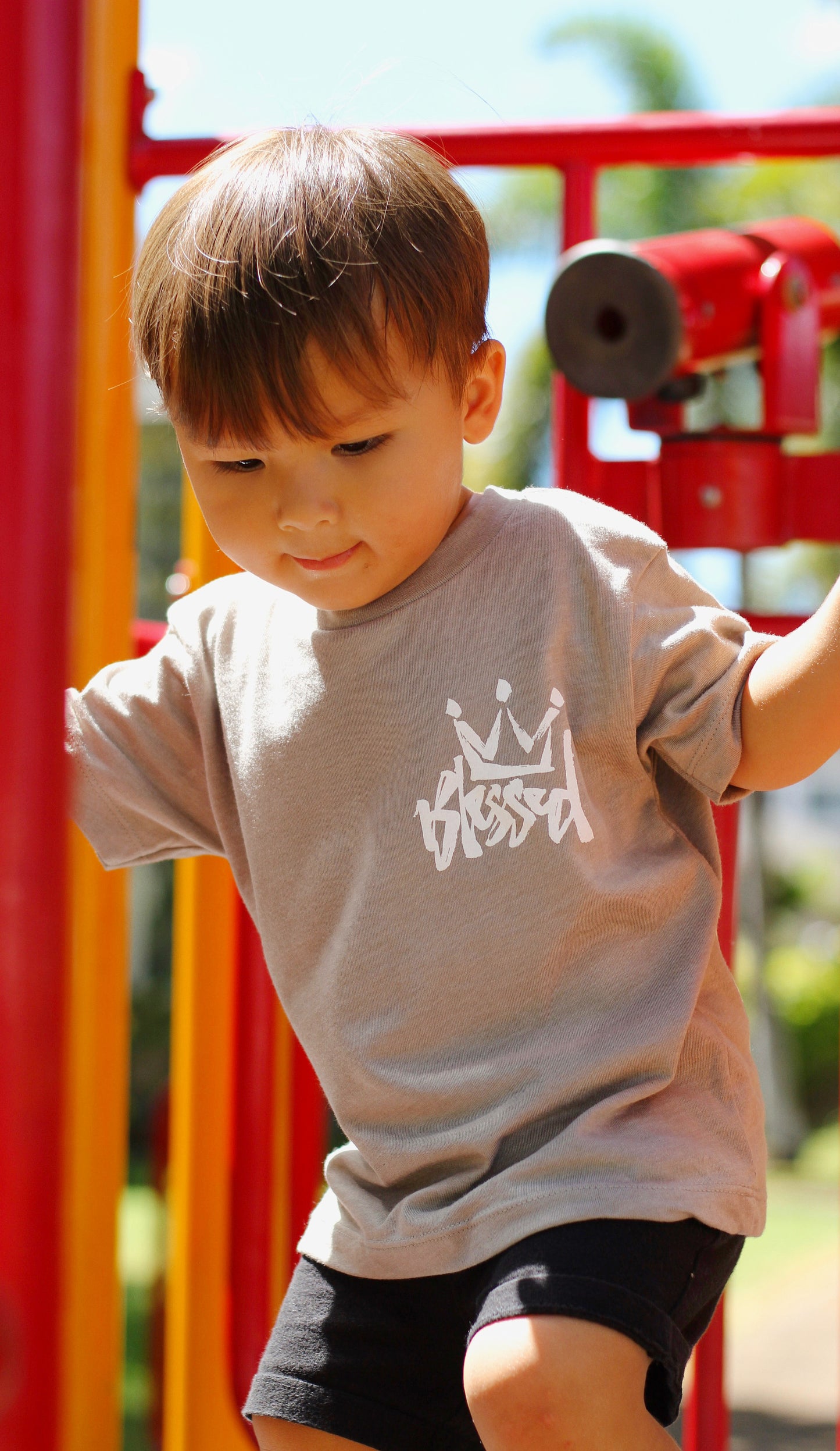 Kids Taupe Kanji Tee