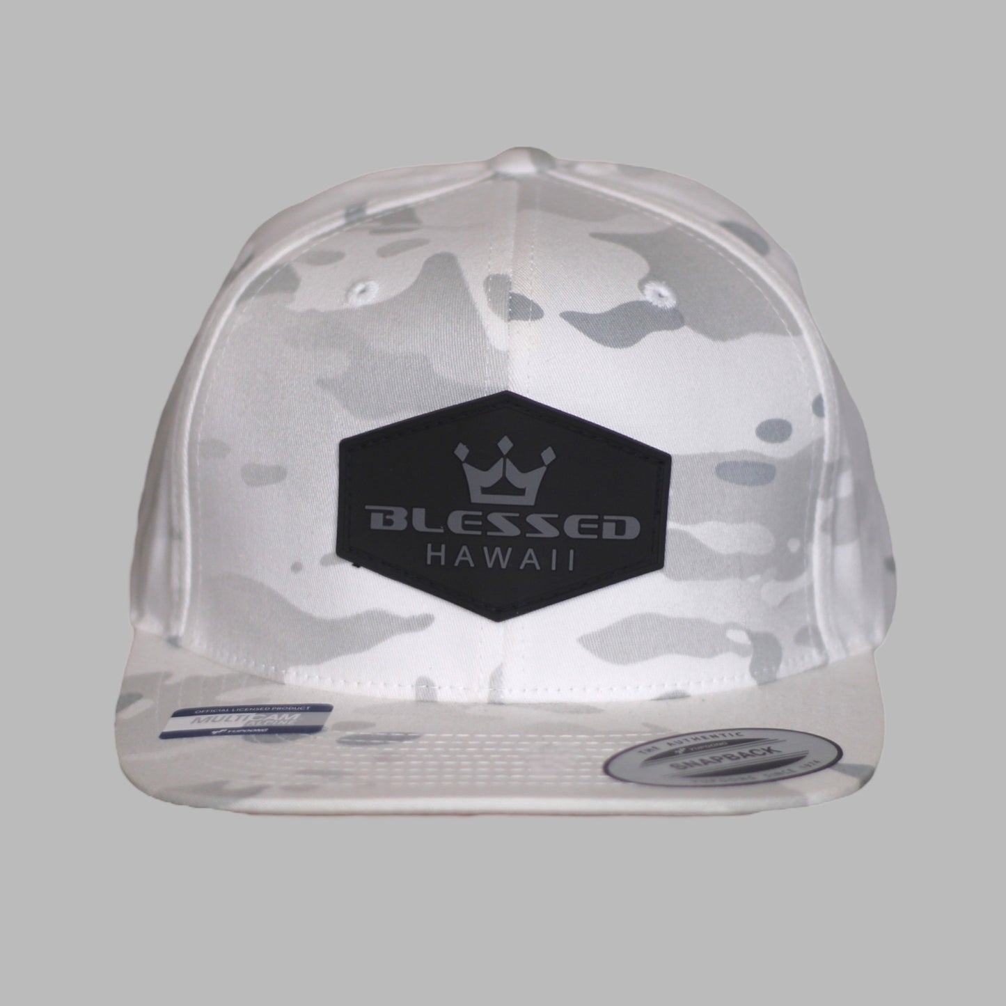 White Camo Trucker Snapback Hat