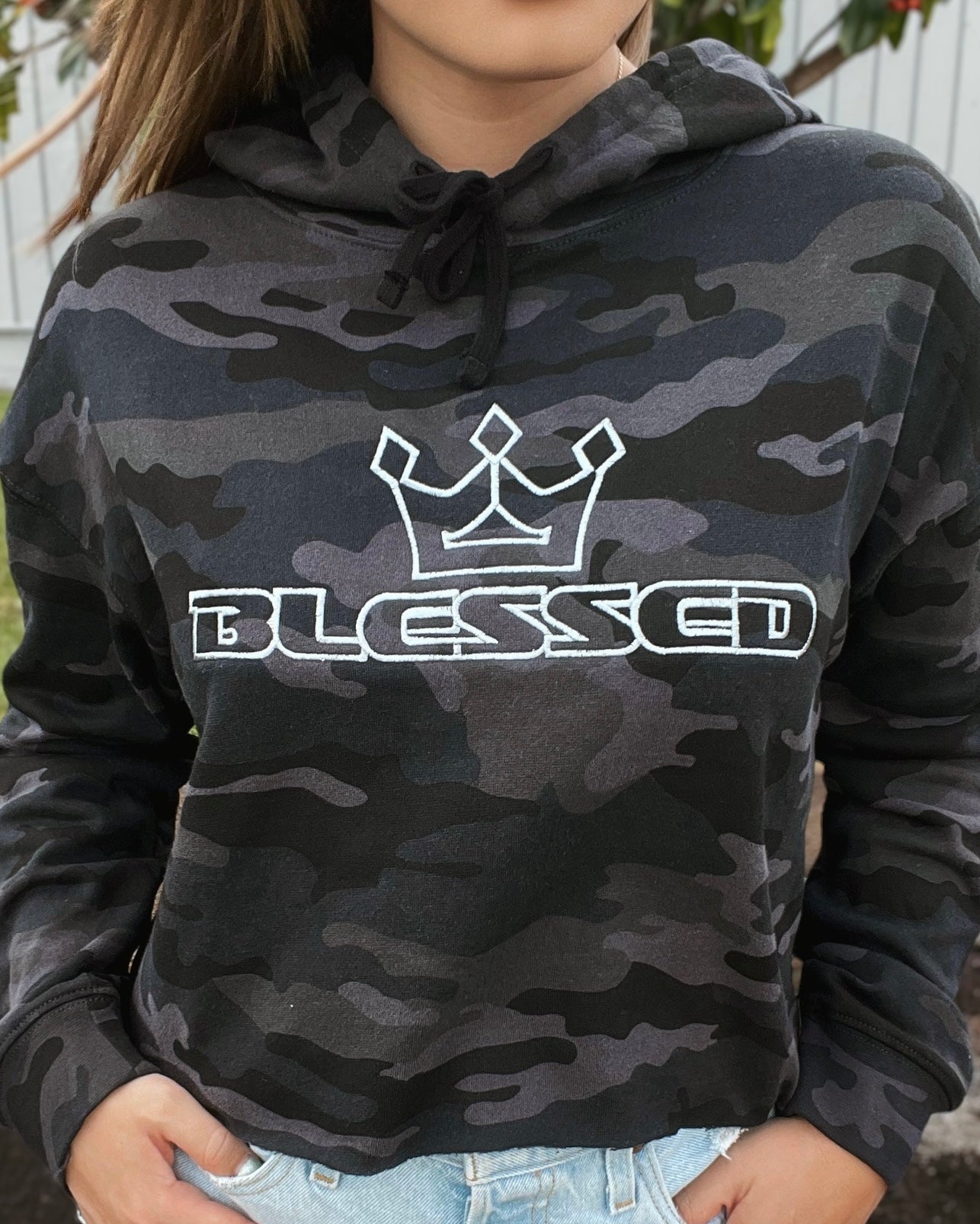 Women's Camo Cropped Hoodie